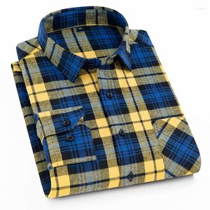 Camisetas masculinas Camisa de manga longa masculina Autumn Soft confortável Flanela Men Dress Social Dress Roupas casuais para My202
