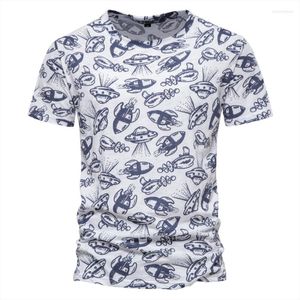 Мужские футболки Summer 2023 Мужские футболки круглой шеи пуллеры моды 3D-печать европейские и американские мужчины