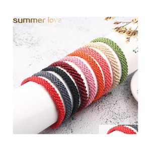 L￤nkkedja colorf bohemian handgjorda fl￤tade reparmband justerbart vattent￤tt vax v￤nskap armband f￶r m￤n kvinnor smycken present dhv3c