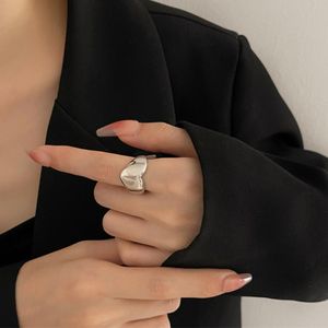 Herz Liebe Ringe Für Frauen Edelstahl Silber Farbe Herz Hochzeit Paar Ringe Ästhetischen Schmuck Jahrestag Bague Femme