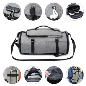 Duffel Bags Oxford Cloth Waterproof Multipurpose Men Travel Backpack Leisure Large Capacity Outdoor Camping Luggage Sport Bag USB Black