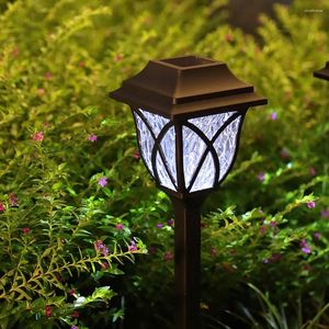 Solar Street Light Outdoor LED LED Wodoodporny trawnik Garden Walkway White Warm