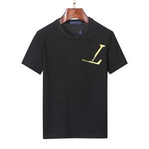 2023 Herren Designer Herren T-Shirts Sommer Brust vorne Gelb Stickerei Buchstaben Drucken T-shirt Streetwear Baumwolle Frauen Luxurys T-Shirts Kleidung Schwarz