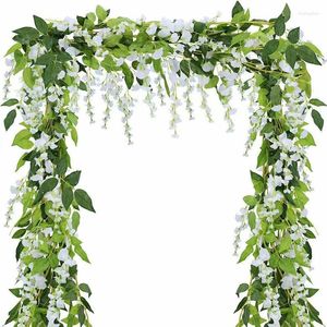 Dekorativa blommor 190 cm Fake Ivy Wisteria Artificial Plant Vine Garland For Room Garden Decorations Wedding Arch Baby Shower Floral Decor