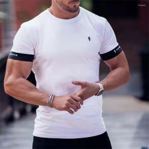 Men's T Shirts 2023 Muscle Men Short Sleeve Workout Gyms T-Shirt Cotton Loose Running Fitness Tops Streetwear Hip-Hop O-Neck Tees Clothing