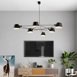 Lights Designer Modern LED Teto Candelier E27 Para Living Dinning Room Quarto Minimalista Lâmpada de Lâmpada Decoração de Casa Iluminação 0209