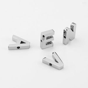 Charms 1pc rostfritt stål A-Z enstaka sidor Inledande bokstäver Alfabet Pendant Hand Stamped Capital Letter Charm för armbandhalsband DIY