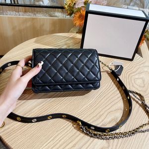 Fransız kadın fany paketleri cüzdan bel büst çantaları gerçek deri kayış altın metal donanım matelasse zincir crossbody omuz kartı tutucu büst çantası 19x11cm