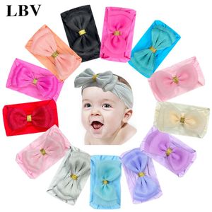 Baby Ribbon Hair Accessories Embroidery Hair Bow Babes Beanie Bow Girl Knotted Turban Head Wraps for Kids Girl Headband 1567