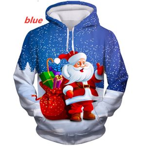 Molus de moletons masculinos moletom de moda de Natal Menwomen Hip Hop Autumn e Winter Streetwear Hoodies engraçados Papai Noel Couples Roupos 230209