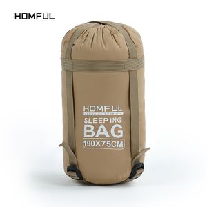 Sovsäckar utomhus kuvert sovsäck mini ultralätt multifunktion resväska vandring camping sovsäckar nylon 190 * 75 cm lat väska 230210