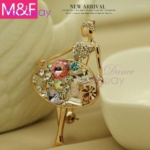 Scene Wear Dancing Ballerina Ballet Girls Brosch Dance Breastpin rostfri present Crystal Drill Souvenir Tillbehör