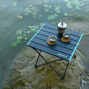 Camp Furniture Outdoor Camping Table Portable Foldable Desk Furniture Computer Bed Ultralight Aluminium Hiking Climbing Picnic Folding Tables 230210