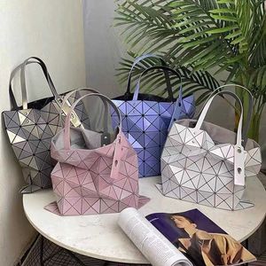 Omuz Çantaları Sanzhai Altı Grid Tasarımcı Çanta Renkli Geometrik Katlanır Tote Çanta Çantası Çanta Çantası Alışveriş Çantaları