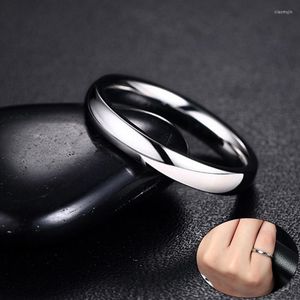 クラスターリング3mm男性のための薄い基本的な結婚指輪は決してフェードしません銀色のステンレス鋼アライアンスアネルユニセックスの約束のラブギフト