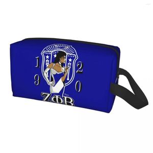 Kosmetische Taschen Custom Zeta Phi Beta Zob Toilettenbeutel Frauen Griechischer Buchstaben 1920 Make -up -Organisator Lady Beauty Storage Dopp Kit Hülle