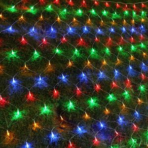 Светодиодные сетевые светильники Рождественский наружный водонепроницаемый сетка Fairy Lighting 2M*3M 4M*6M Свадебная вечеринка с 8 функциональными контроллером Crestech