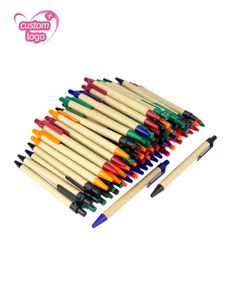 Kugelschreiber-Lot, 100 Stück, Kugelschreiber aus Öko-Papier, schwarze Tinte, Kugelschreiber Green Concept, individueller Stift, Werbegeschenk, Werbegeschenk, personalisierter Stift, Freebie 230210