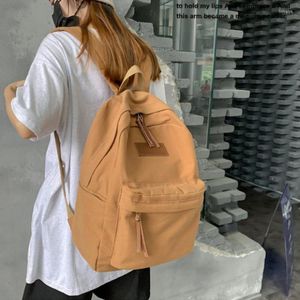Backpack Fashion Solid Color Women Canvas College Student Schoolbag For Teen Girls Boys Bookbag Unisex Male Travel Bag Backpacks