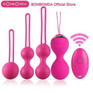 Vibratori 5pcs Vaginale stretto Esercizio Kegel Balls 10 velocità Uova vibranti Silicone Ben wa ball G Spot Vibratore Giocattolo erotico per donne 230209