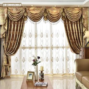 Curtain European Curtains For Dining Living Room Bedroom Study High-end Simple Golden Door Window Luxury Villas Noble Custom