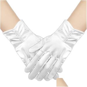 Bridal Gloves Wedding Short Satin Wrist Length Party Fashion Wholesale Accessories Drop Delivery Events Dh280