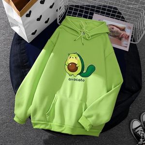 Kvinnors hoodies 2023 Harajuku rolig tecknad avokado tryck damer mode streetwear pullovers vinter kvinnor grafisk tröja sudaderas