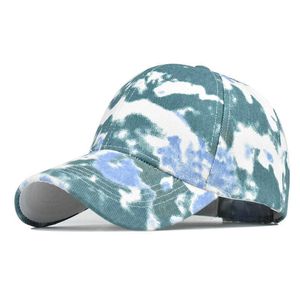 Ball Caps Tie Dye Ponytail Baseball Cap Women Snapback Hat Mesh Trucker Caps Messy Bun Summer Hat Female Adjustable Hip Hop Graffiti Hats G230209