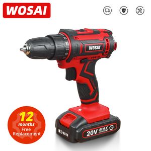 Electric Drill Wosai 20v Cordless Drill Electric Screwnriver Mini Wireless Power Driver DC Lithiumion Batteri 38 tum 2 Speed ​​Power Tools 230210