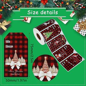 Gift Wrap 300Pcs Christmas Self Adhesive Tag Sealed Stickers Snowman Tree Santa Elk Seal For Cards Gifts Envelope