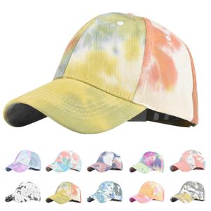 Caps de bola Cap boné de beisebol unissex Verão SunSelred Tie Tye Print Print Colorful Baseball Cap atinge o pico do caminhonete ajustável Trucker Hip Hop Hats G230209