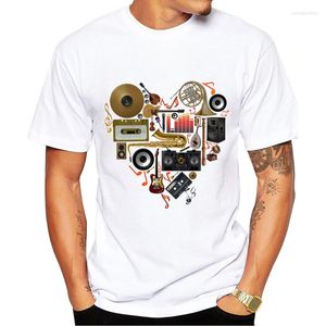 Magliette da uomo maglietta musicale vintage strumento musical t-shirt musica hipster music in love calpella estate maschio manica corta top di base