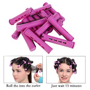 12 Pieces Hair Perm Rods Short Cold Wave Rods Plastic Perming Rods Hair Curling Rollers Curlers With Steel Pintail Comb