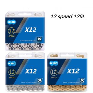 KMC X12 12 MTB Road Bike s 126L 12 Speed Bicycle Magic Button Mountain 12V Chain With Original Box Golden 0210