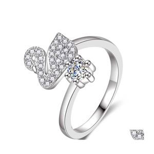 Med sidonstenar s￶ta och fashionabla mikroencrusa diamantring personlighet trend s￶t vit k￤rleksengagemang droppleverans smycken dhsvz