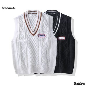 Men's Vests Men Knit Sweater Vest ins sweater vest Korean fashion clothes 230209