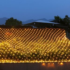 200 LED 9,8 piedi x 2,6 piedi Bianco Freddo Esterno Fariy String Mesh Luce Illuminazione Decorativa 1,5 M x 1,5 M Crestech168