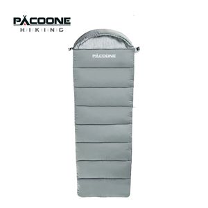 침낭 Pacoone 캠핑 침낭 침낭 가벼운 4 계절 따뜻한 차가운 봉투 백 포킹 침낭 야외 여행 하이킹 230210