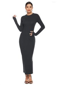 Casual Dresses 2023 Long Knitted Sweater Dress Women Sexy Maxi Party Sleeve Solid Winter Bodycon Slim Vestidos