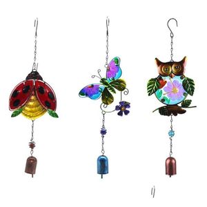 Garden Decorations Wind Chime Ladybug Butterfly Owl Windbell Decoration Home Patio Porch Yard Lawn Balcony Decor Holiday Gift Drop de DH3BU