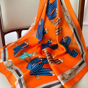 American Spring and Autumn New Chain Small Silk Scarf Women's Artificial Silk Decorative Scarf Summer