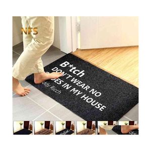 Carpet Home Decorative Front Door Mat Entrance Doormat 40X60Cm Polyester Black Brown Tpr Rubber Non Slip Floor Welcome Mats 210917 D Dhrav