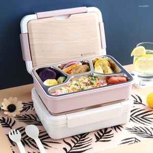 Servis uppsättningar rostfritt stål hälsosamt material lunchlåda förvaring container lunchlåda picknick camping fodral bordsartiklar containrar