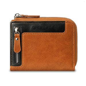 Wallets 2023 Men's Wallet Vintage Two-Fold Card Holder Large Capacity Design For Business Men Id Coin Purse Travel