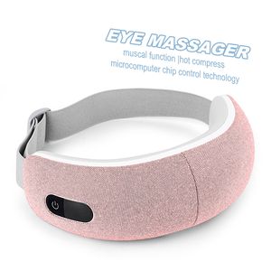 Rechargeable Heating Vibrating Wireless Improve Sleep Vibration Portable Smart 4D Eye Roller Massager with Heat Function