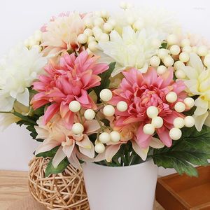 Decorative Flowers 6Heads Beautiful Artificial Fake Bouquets Silk DIY Home Decoration Accessories Wedding