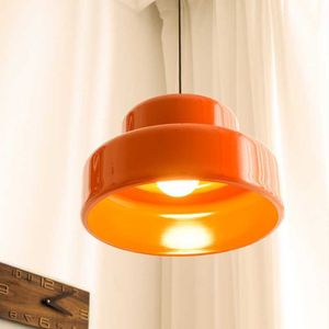 Bauhaus Vintage Orange Chandeliers Medieval Restaurant LED Lampa sufitowa Nordic Retro Sypials Decoration Study Pendant Lights 0209