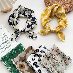 55*55cm Fashion Polka Dot Leopard Silk Scarf DIY New Styles Women Head Neck Satin Hair Ties Bands Small Square Scarf Neckerchief