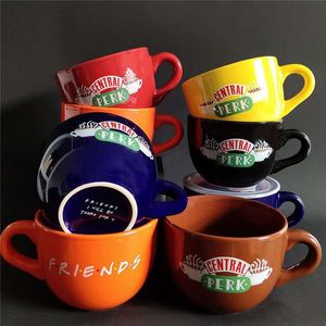 Mugs Friends TV Show Central Perk Big 600 ml Coffee Tea Ceramic Cup Cappuccino gåvor för 230210