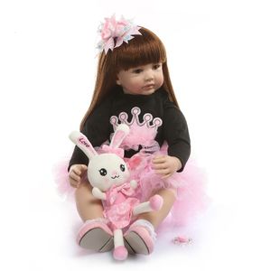 Dolls NPK 60cm Reborn Toddler Princess Handmade Doll ADORABLE LICELIKE BABY BONECAS GIRL KID BEBE DOLL MED TRECH BODY 230210